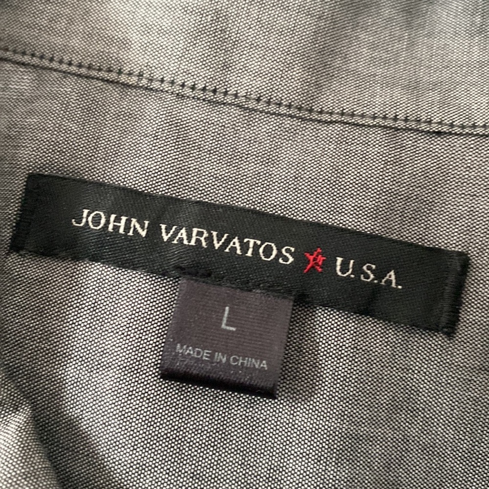 John Varvatos Grey Two Button Button Up Shirt - image 3